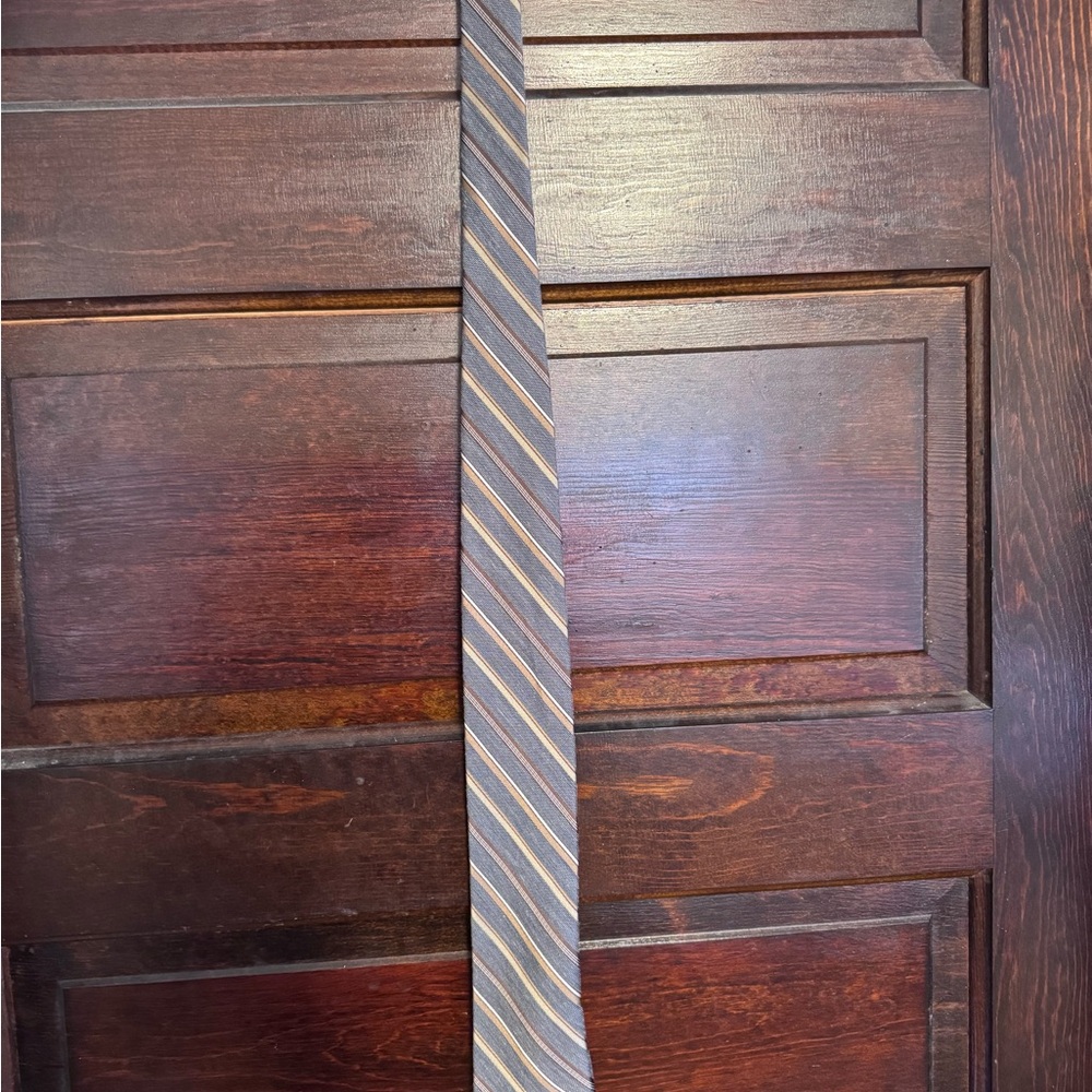 Pronto Uomo Elegant Brown and Gold Striped Tie
